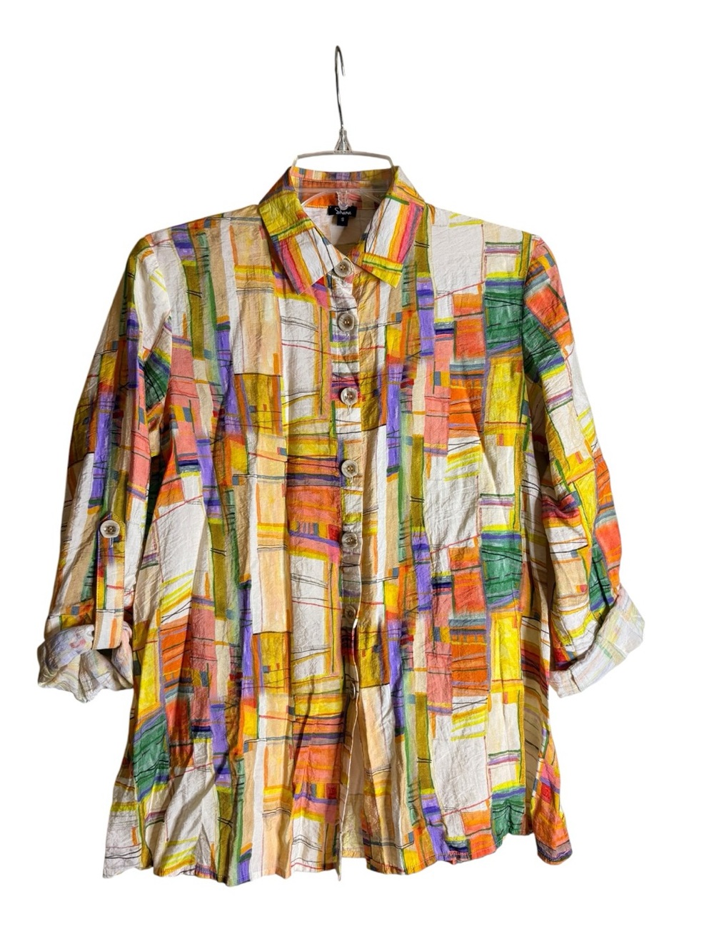 Shana   Abstract Artsy Wearable Art Blouse Shirt Top. Small